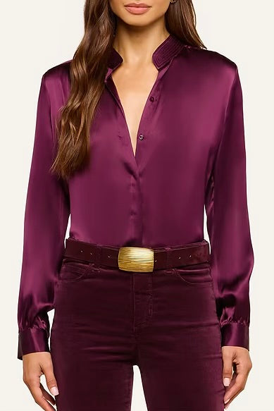 Tyler L/S Blouse Mdnt/Sangria