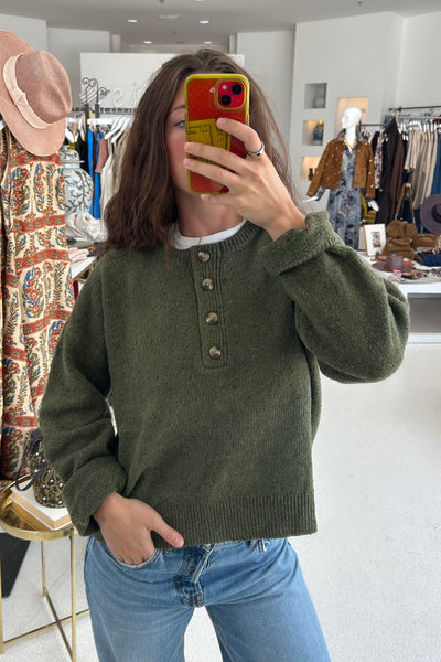 Heather Henley Sweater Olive