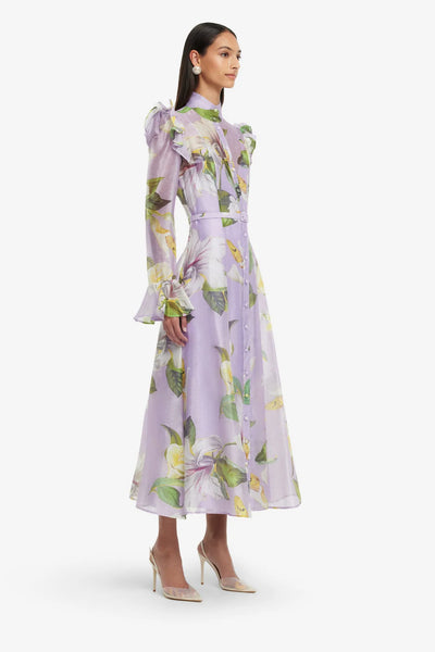 KATRINA Butterfly Sleeve Midi Dress