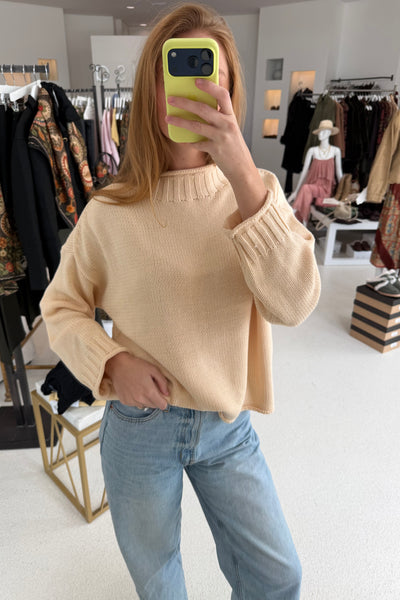 Fisherman Boxy Cut Sweater (Natural)