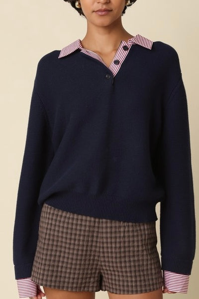 Jill Layered Collar Knit Sweater