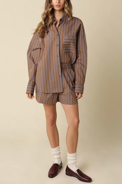 Hunter Stripe Short Brown/Blue