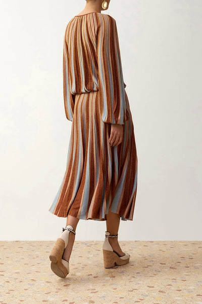 Echo Metallic Stripe Skirt