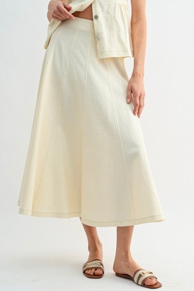 Flare Maxi Cream Skirt