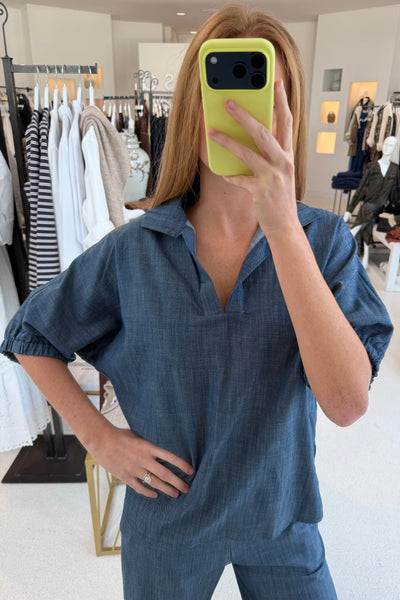 Sloan Stand Collar Indigo Denim