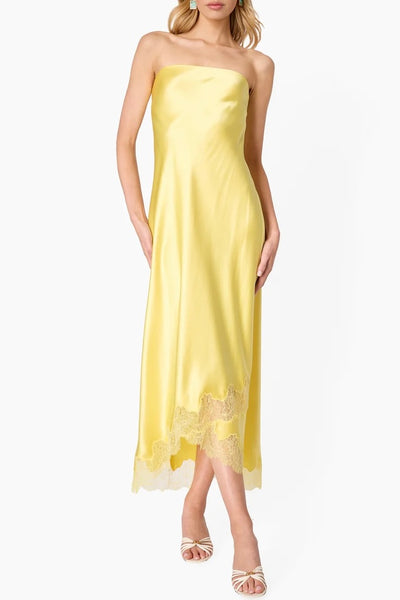 Alexandria Strapless Dress (Custard)