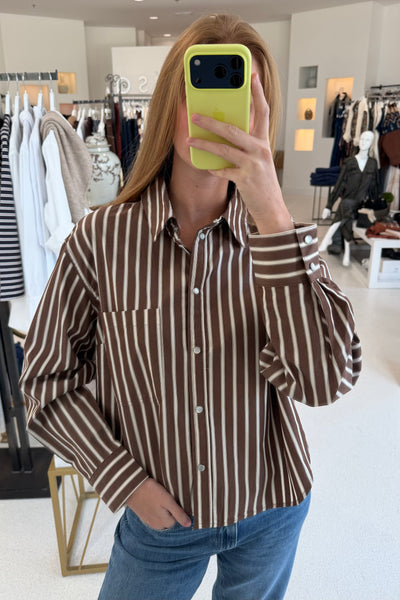 Brown Stripe Top