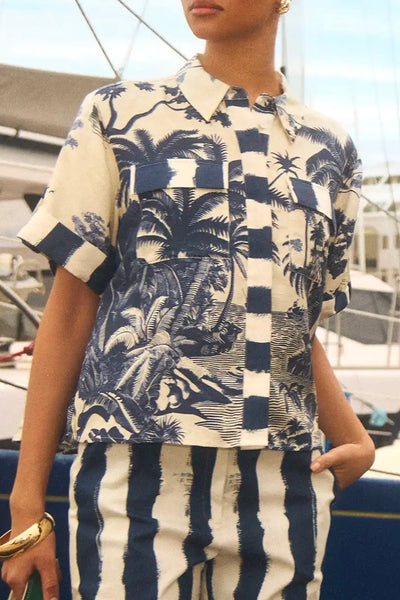 Hawkins Top (Bermuda Toile)