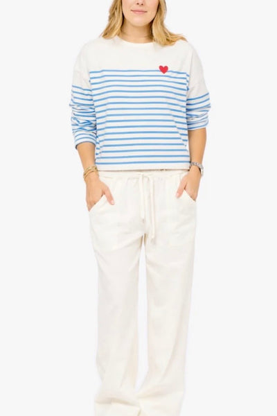 Artist Long Sleeve Stripe Tee (Cloud)