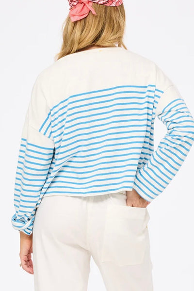 Artist Long Sleeve Stripe Tee (Cloud)