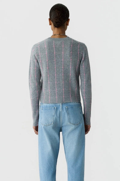 Shrunken Checker Crew Heather Grey