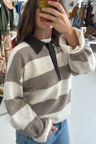 Polo Collared Sweater Mocha