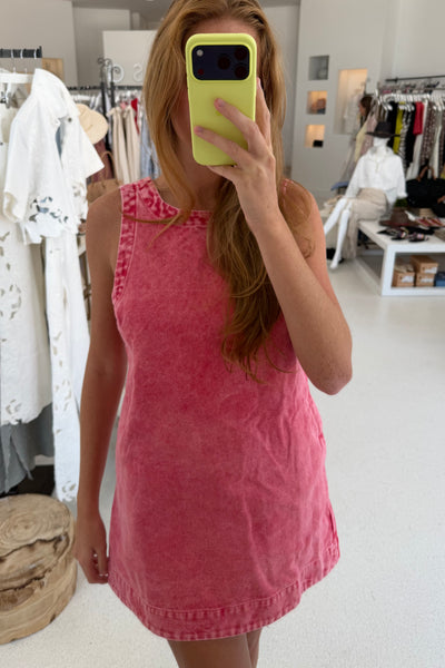 Luna Open Back Mini Dress (Red)