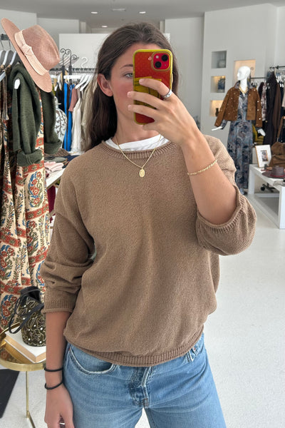 Textured Knit Sweater Mocha