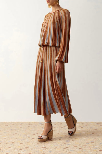 Echo Metallic Stripe Skirt
