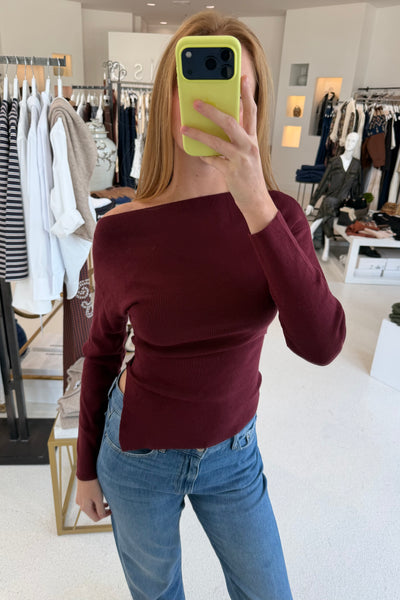 Solid Long Sleeve Burgundy