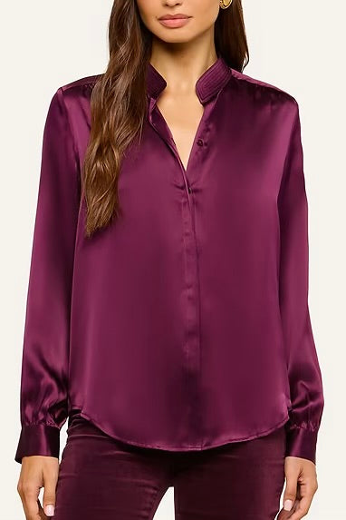 Tyler L/S Blouse Mdnt/Sangria