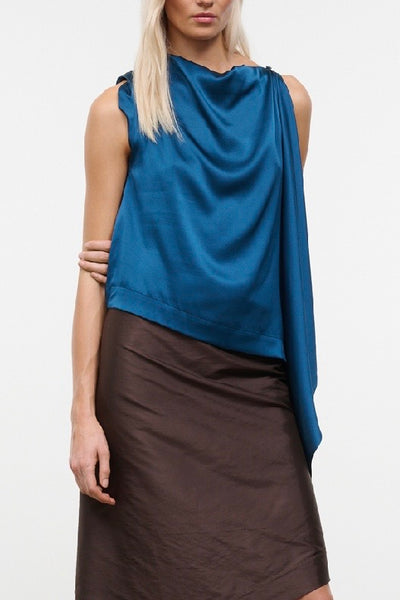 Sabina Silk Top (Harbor)