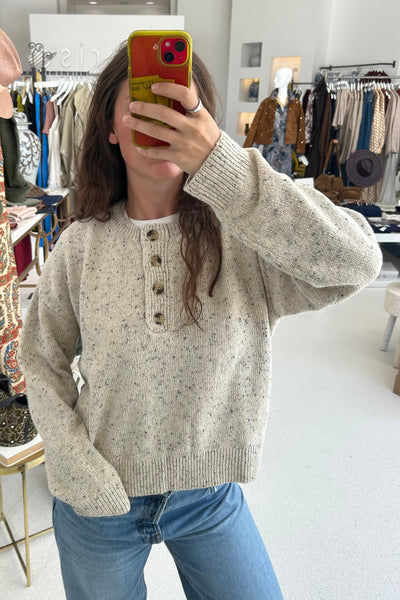 Heather Henley Sweater Oatmeal