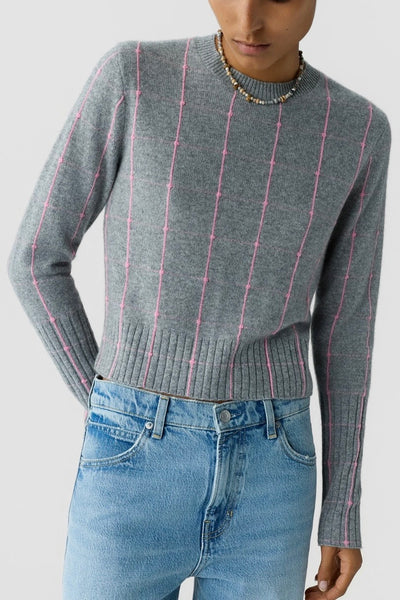 Shrunken Checker Crew Heather Grey