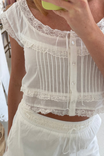 Woven Off White Two Piece Set
