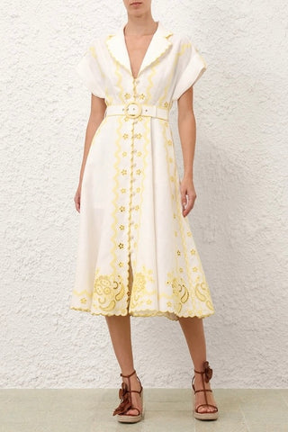Lucky Embroidered MIDI Dress