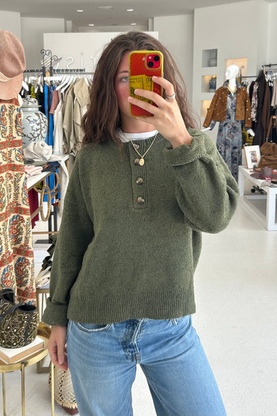 Heather Henley Sweater Olive
