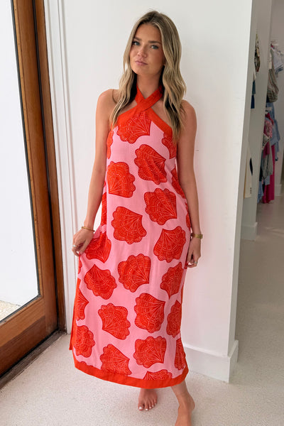 Halter Dress Pink and Orange