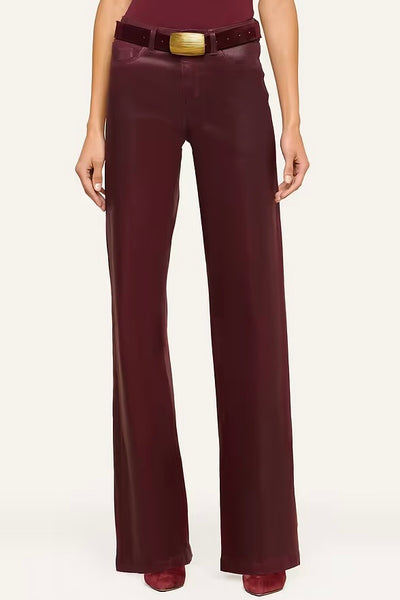 Clayton H/R Wide Leg Deep Sangria Coated