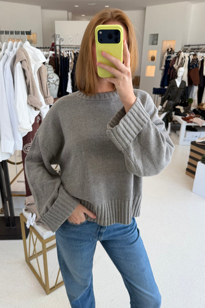 Oversized Rib Sweater (H. Grey)