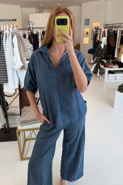 Knox Wide Leg Pant Indigo Denim