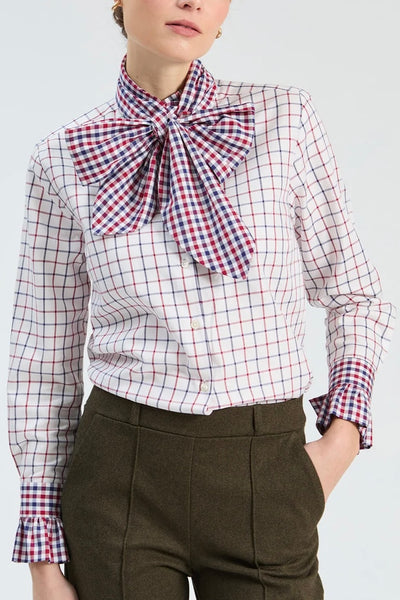 Maxi Bow Plaid Shirt
