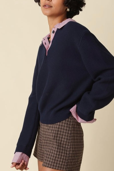 Jill Layered Collar Knit Sweater