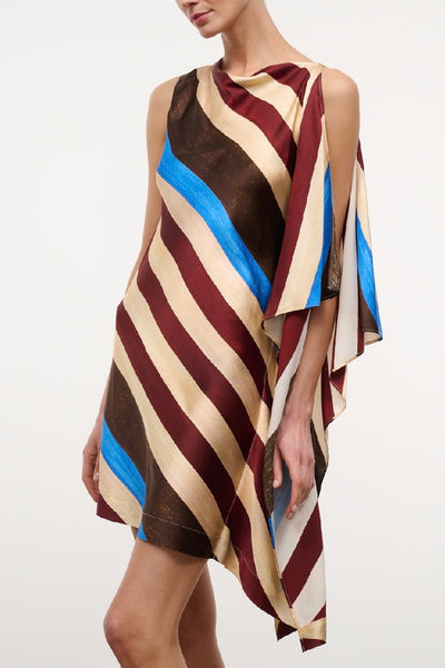 Sabina Silk Dress (Caffe Stripe)