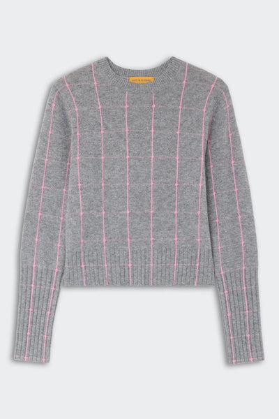 Shrunken Checker Crew Heather Grey