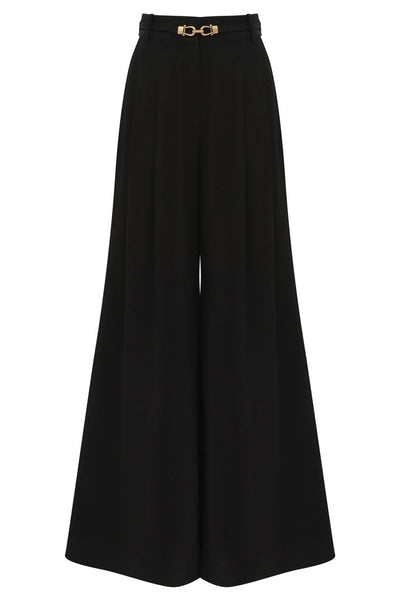 Belted Wide Leg Pant (Black)