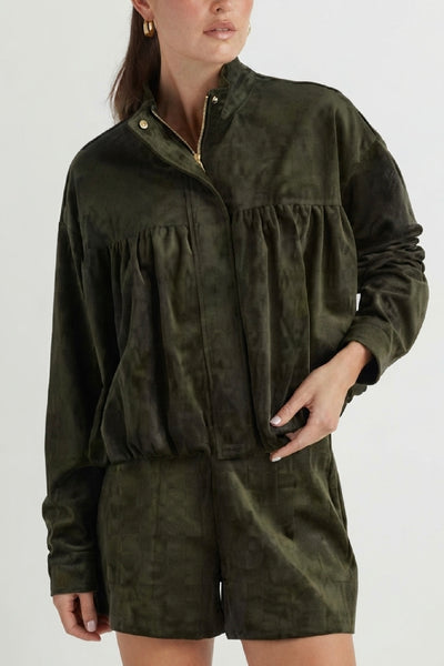 Suede Jasper Shorts Moorland Green