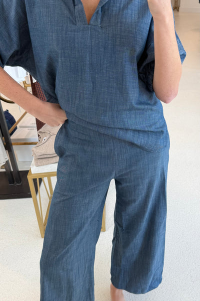Knox Wide Leg Pant Indigo Denim