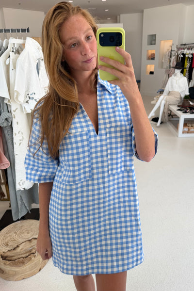 Tia Gingham Shirt Dress