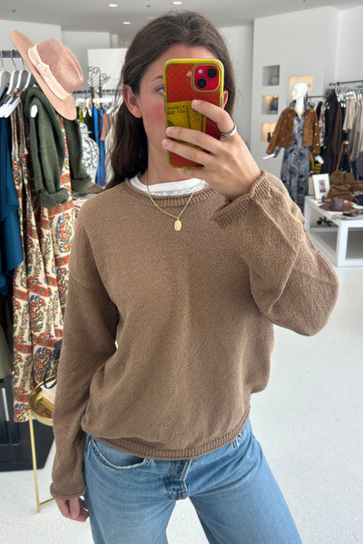 Textured Knit Sweater Mocha