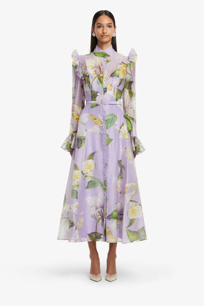 KATRINA Butterfly Sleeve Midi Dress
