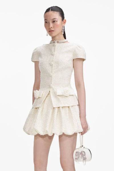 Boucle Bow Mini Dress