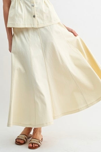 Flare Maxi Cream Skirt