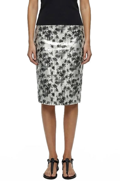 Black Palms Pencil Skirt