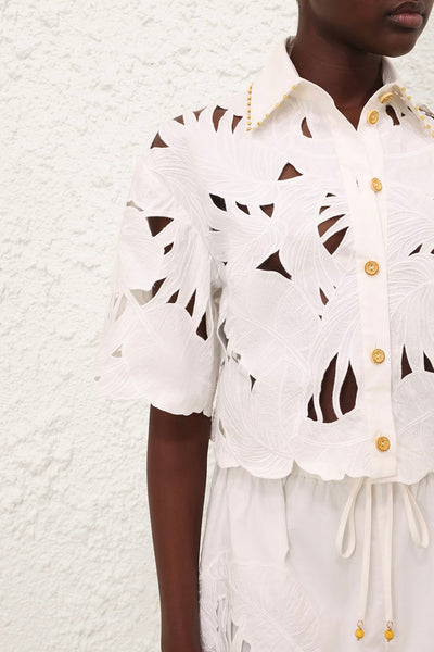Mahon Embroidered Crop Shirt