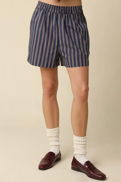 Hunter Stripe Short Navy/Brown