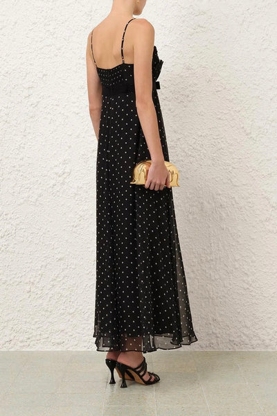 Frill Pleated Midi Dress