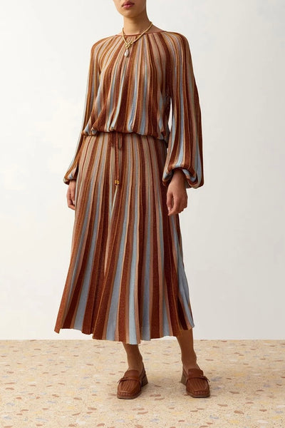 Echo Metallic Stripe Skirt