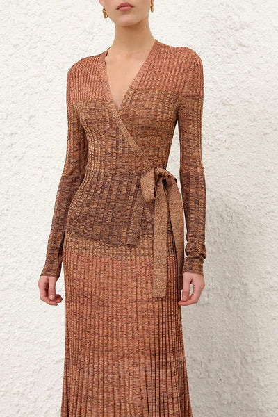 Mouline Rib Wrap Top