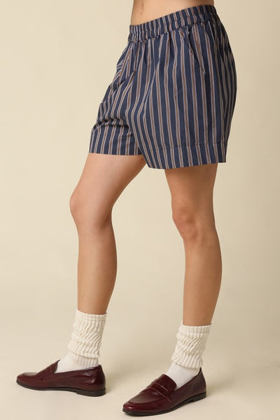 Hunter Stripe Short Navy/Brown